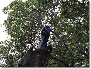 Photograph of the dark angel sculpture created by Cyril M. (Buzz) Brown, and residing at The Phoenix Gift Shop at Nepenthe restaurant in Big Sur, California. Image copyright © Philip W. Tyo 2008